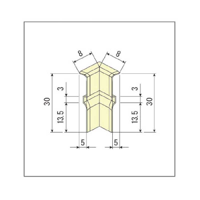 入隅 SSI30MB 巾木Sプラス専用 高さ30mm用 ミディアムブラウン ソフト巾木 簡易施工 東都積水