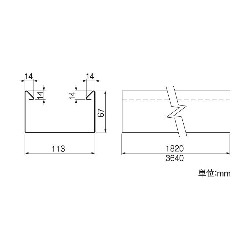 【送料無料】HACO H6号 軒とい 3640mm ブラック【ケース販売】4本入 タニタハウジングウェア GGF-45036 【条件：メーカー合計2万円以上/回】