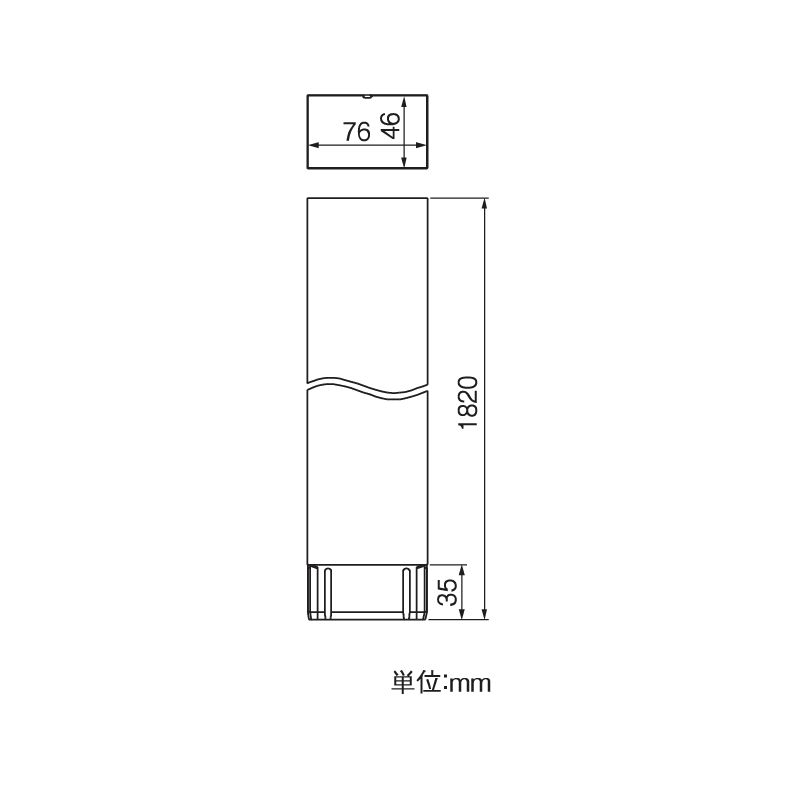 【送料無料】角たてとい(ハゼ組・76×46系列)1820mm ブラック 雨どい タニタハウジングウェア GGF-30236 【条件：メーカー合計2万円以上/回】