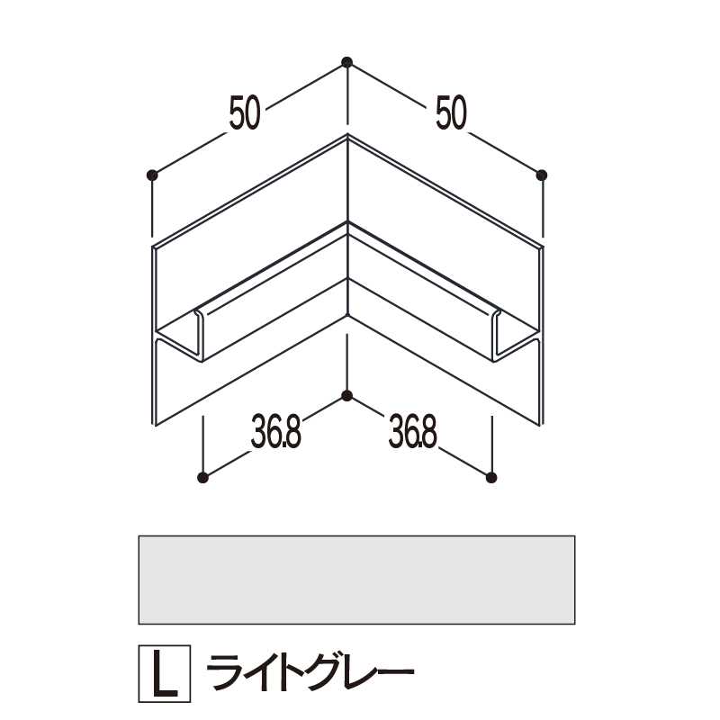 バスパネルカウンター 見切用 入隅 ライトグレーCMCL【ケース販売】5個 浴室用天井 壁装材