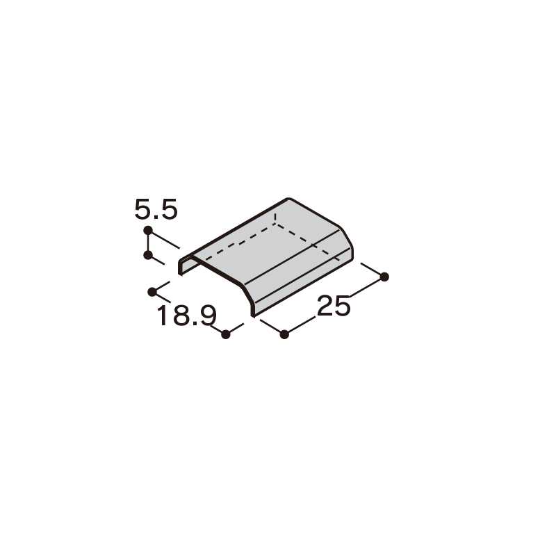 フラット見切 エンドカバー 25×18.9×5.5mm FRMEV 【ケース販売】20個 縁切り部材 フクビ