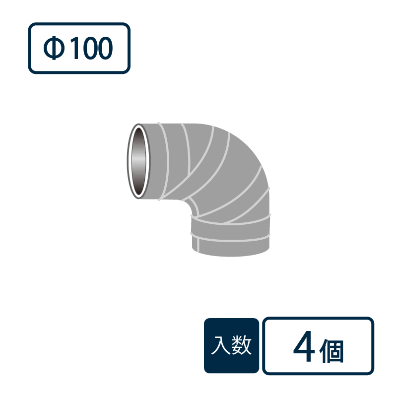 先付けタイプ 継手 大曲エルボ Φ100 ベンソン 配管防音材 おとなし君 塩ビ管一体型【ケース販売】4個入 早川ゴム
