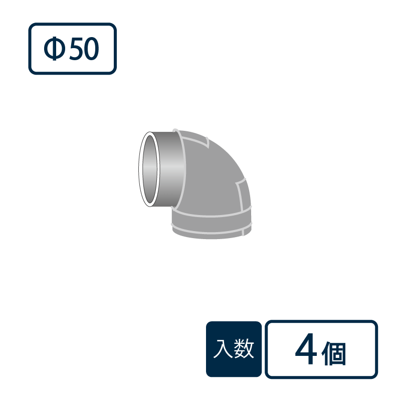 先付けタイプ 継手 90°片受エルボ Φ50 ベンソン 配管防音材 おとなし君 塩ビ管一体型【ケース販売】4個入 早川ゴム