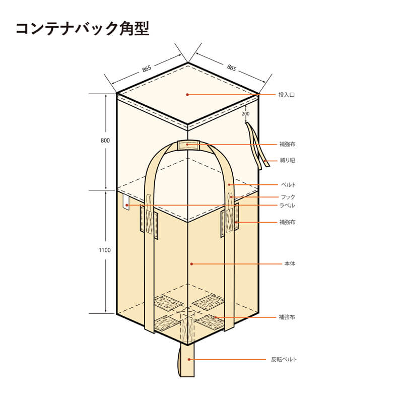 コンテナバッグ 角型 【ケース販売】 10枚入