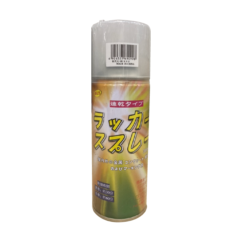 ラッカースプレー 速乾タイプ ガス抜きキャップ付 クリア 透明 300ml 【ケース販売】 6本入