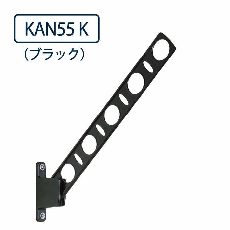 ドライウェーブ 窓壁用 物干し金物 KAN55 K ブラック 550mm 屋外2本1セット DRY･WAVE タカラ産業