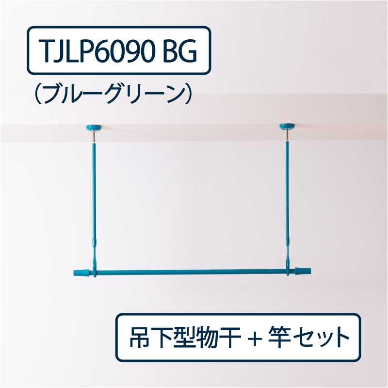 ドライウェーブ 物干し金物 TJLP6090（室内 天井取付）BG ブルーグリーン【物干ポール･竿】セット タカラ産業